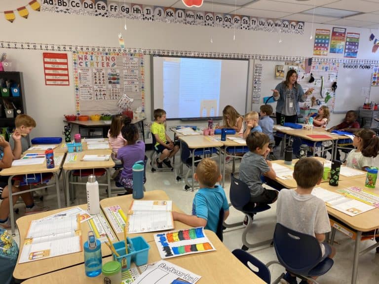 Classroom full of students