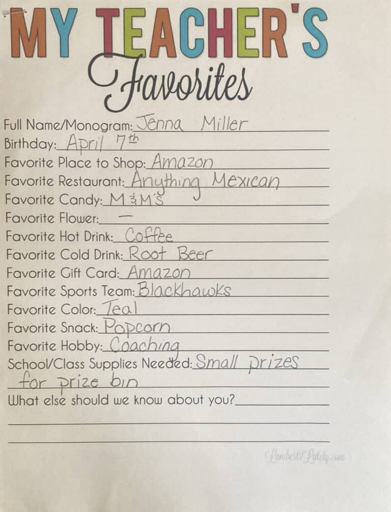Mrs. Miller - 2024 favorite things